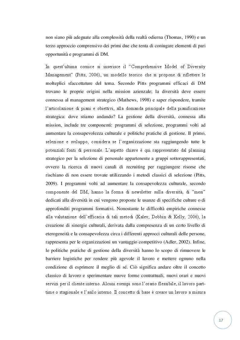 Estratto dalla tesi: Diversity Management e diversità culturale: la gestione delle Risorse Umane Internazionali in un'azienda di dimensioni globali