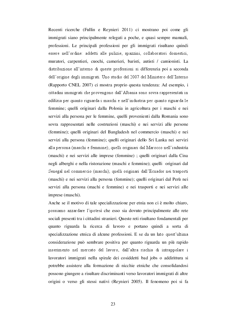 Estratto dalla tesi: Lavoratori immigrati in Italia: Il fenomeno dell'overqualification e l'esclusione dalle qualifiche più elevate