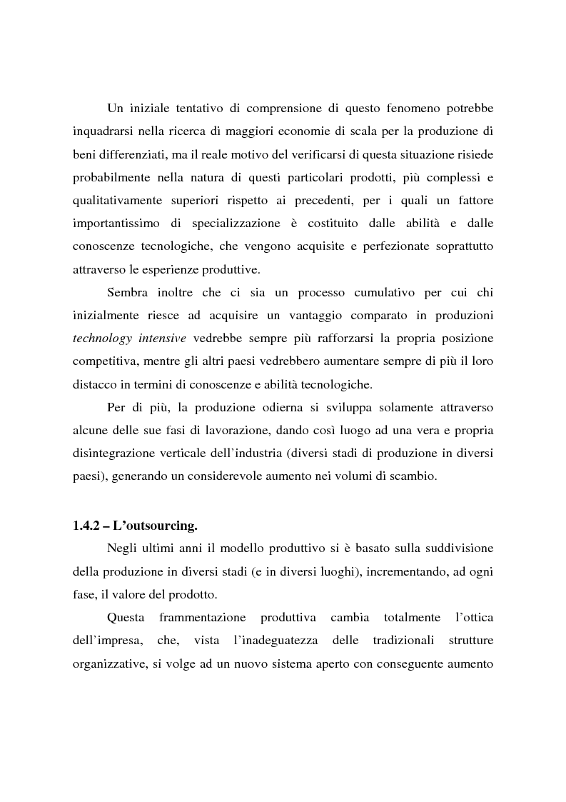 Anteprima della tesi: Effetti della globalizzazione dei mercati sul livello occupazionale dei paesi industrializzati: l'ipotesi interpretativa di Krugman, Pagina 14