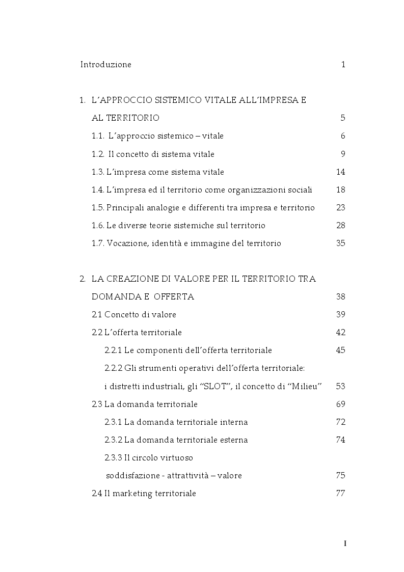 Indice della tesi: Criticità e fattori di valorizzazione della Comunità Montana Valli Po-Bronda-Infernotto, Pagina 1