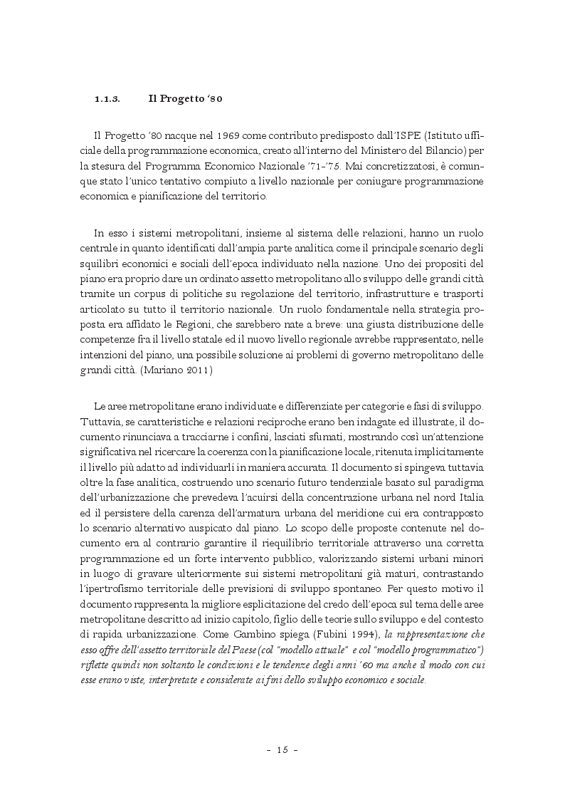 Estratto dalla tesi: La città metropolitana nella pianificazione e nel governo del territorio
