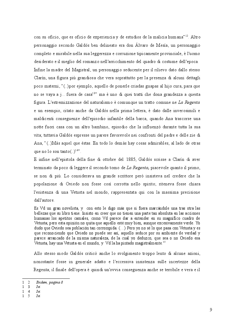 Estratto dalla tesi: La Regenta nello specchio della critica: due generazioni di lettori (XIX-XX sec.)