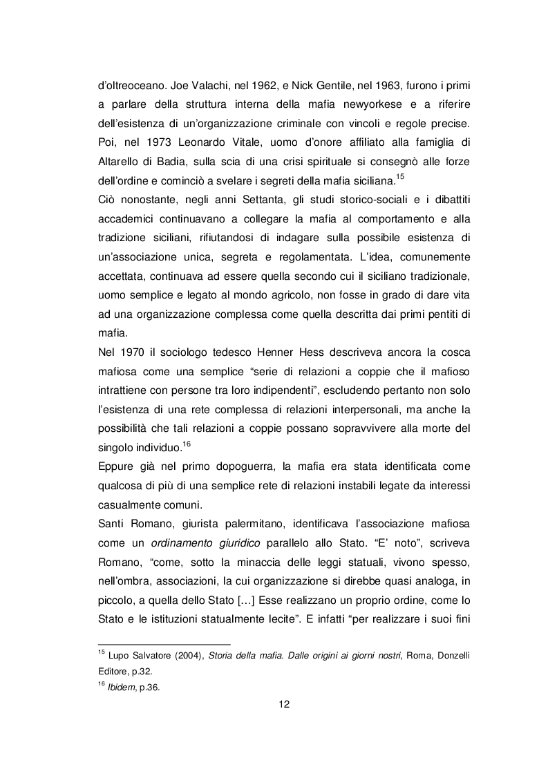 Estratto dalla tesi: La mafia palermitana negli anni Settanta. La rottura dell'omertà: due casi a confronto.