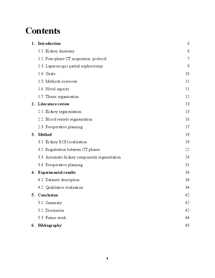 Indice della tesi: Modeling and preoperative planning for kidney surgery, Pagina 1