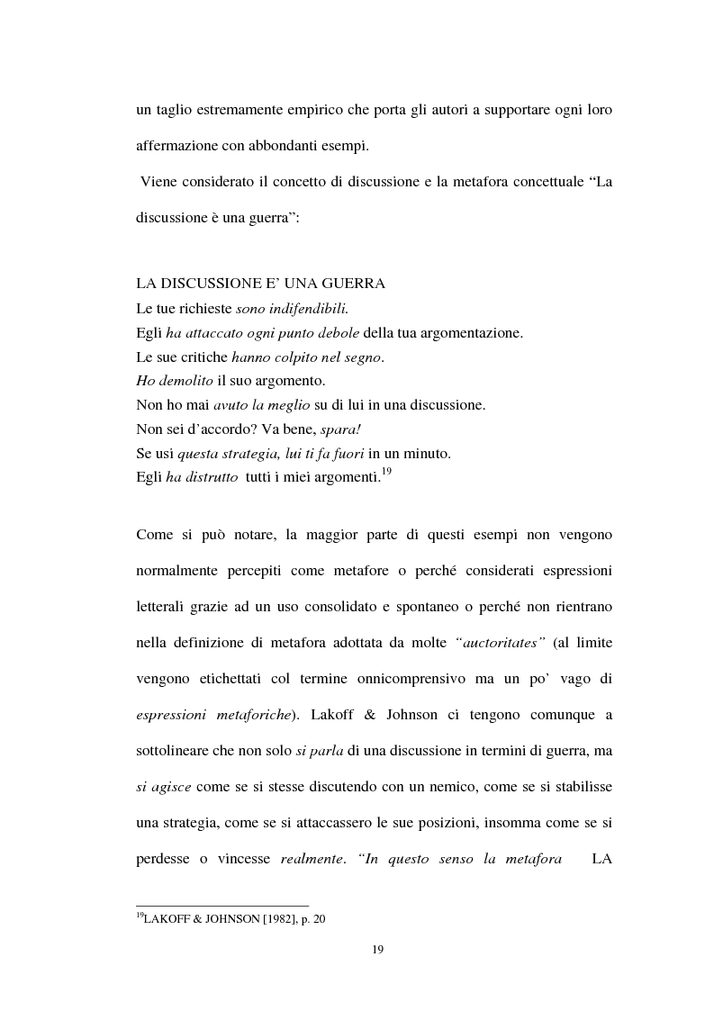 Anteprima della tesi: I sistemi metaforici concettuali nella politica contemporanea, Pagina 14