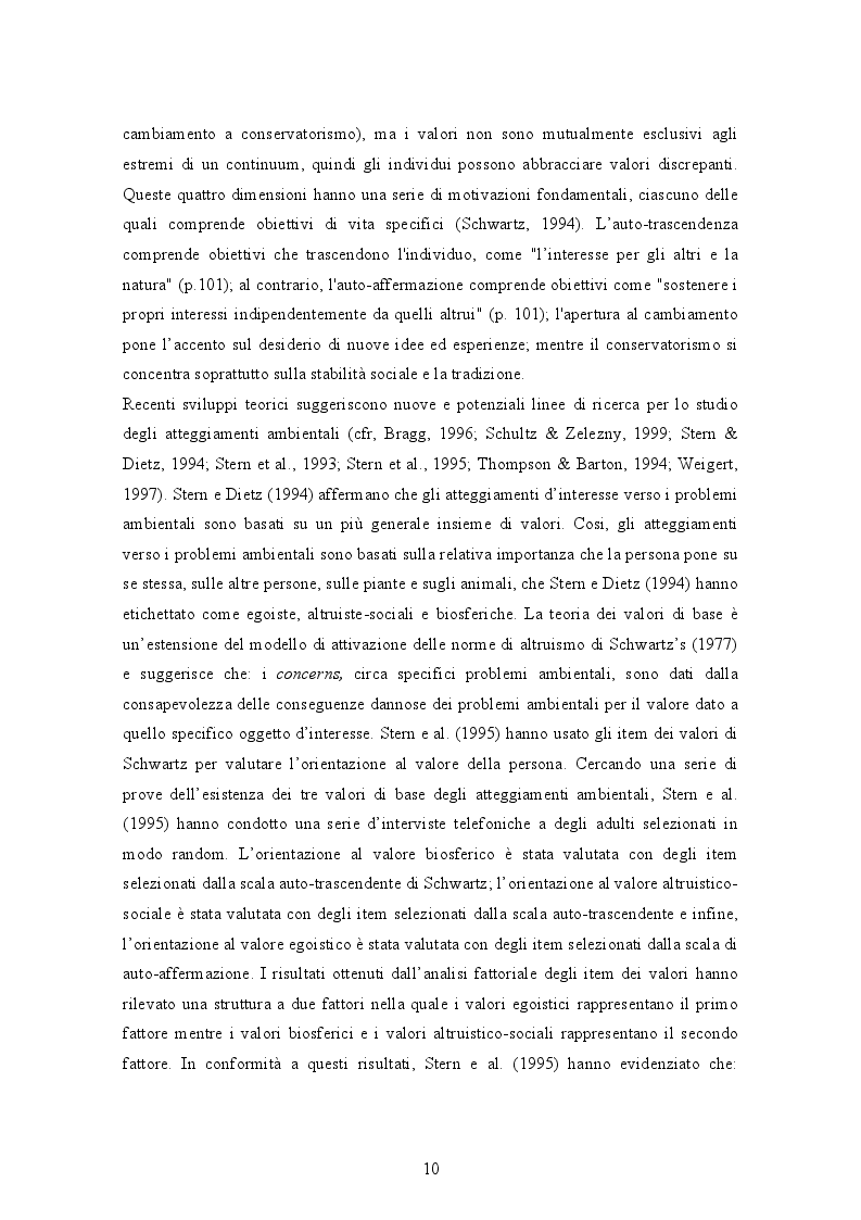Estratto dalla tesi: La struttura gerarchica degli Environmental Concerns: uno studio sperimentale