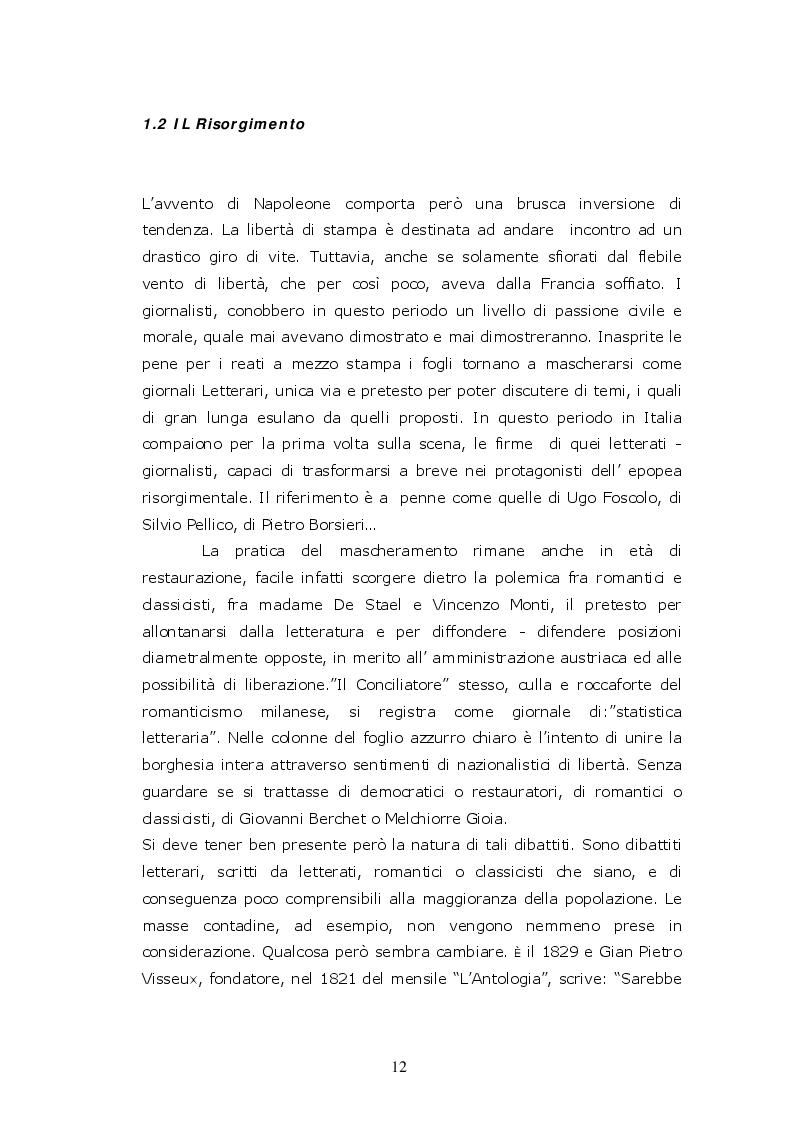Estratto dalla tesi: Giornalismo e Lettere - Dal giornalista letterato alla terza pagina