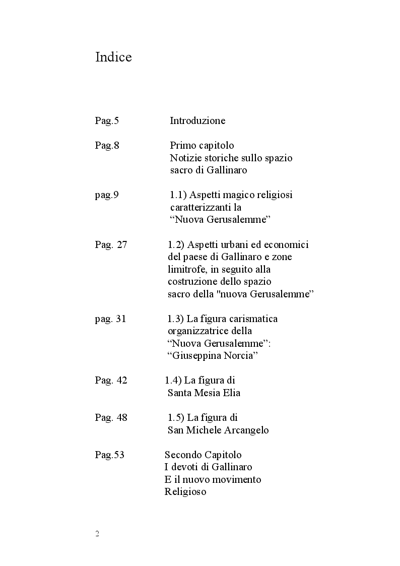 Indice della tesi: Apocalisse nella terra di Gallinaro, Pagina 1