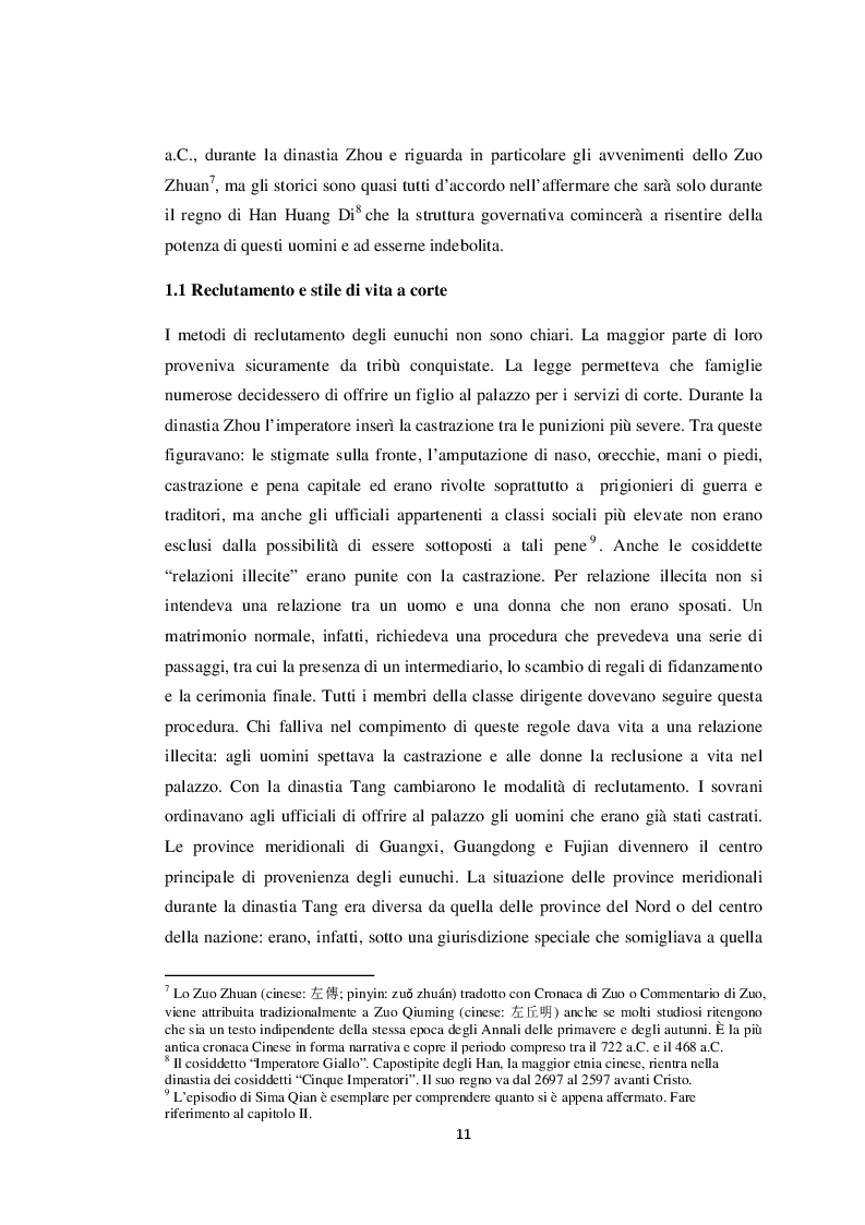 Estratto dalla tesi: Uomini non uomini. Il fenomeno degli eunuchi nella Cina imperiale
