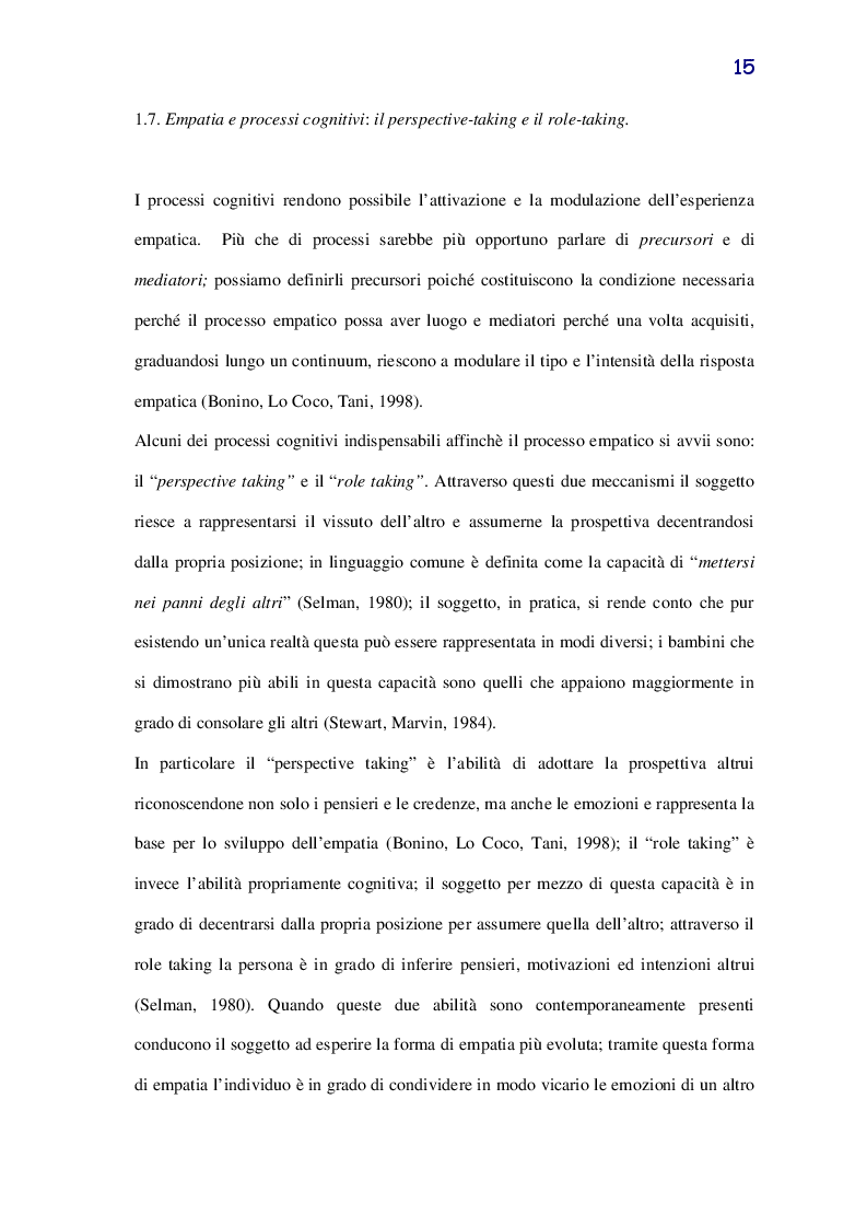 Estratto dalla tesi: Bulli, vittime e spettatori nell'ambito del bullismo: quale relazione con l'empatia?