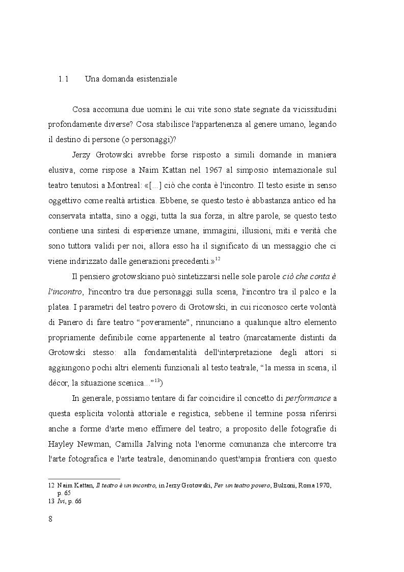 Estratto dalla tesi: Fuori dalla società - Il teatro esistenziale di Antonello Panero