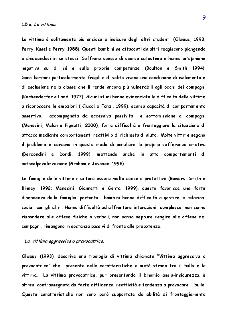 Estratto dalla tesi: Il fenomeno del bullismo un approfondimento su alcune variabili familiari