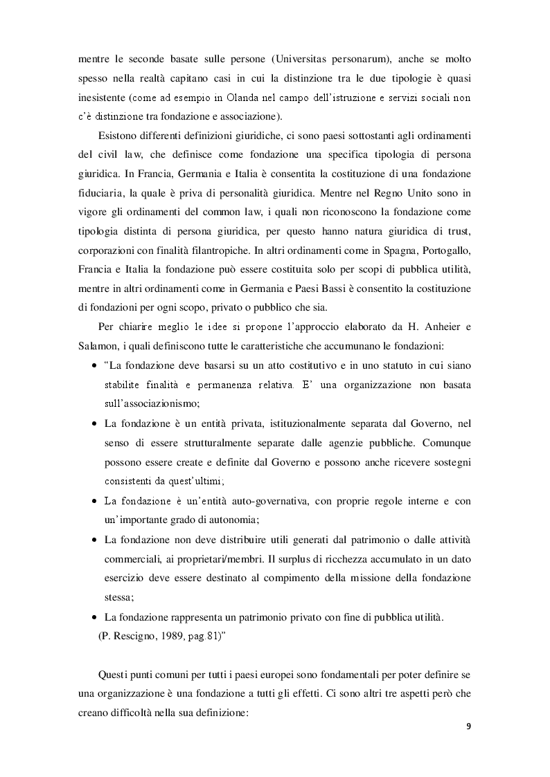 Estratto dalla tesi: Analisi e pianificazione finanziaria di una fondazione