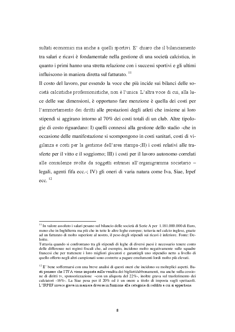 Estratto dalla tesi: Il Financial Fair Play: implicazioni e prospettive del business calcistico europeo