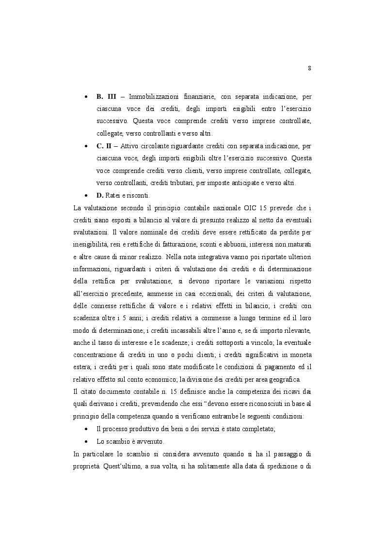 Estratto dalla tesi: La Revisione dell'Area Crediti e Debiti