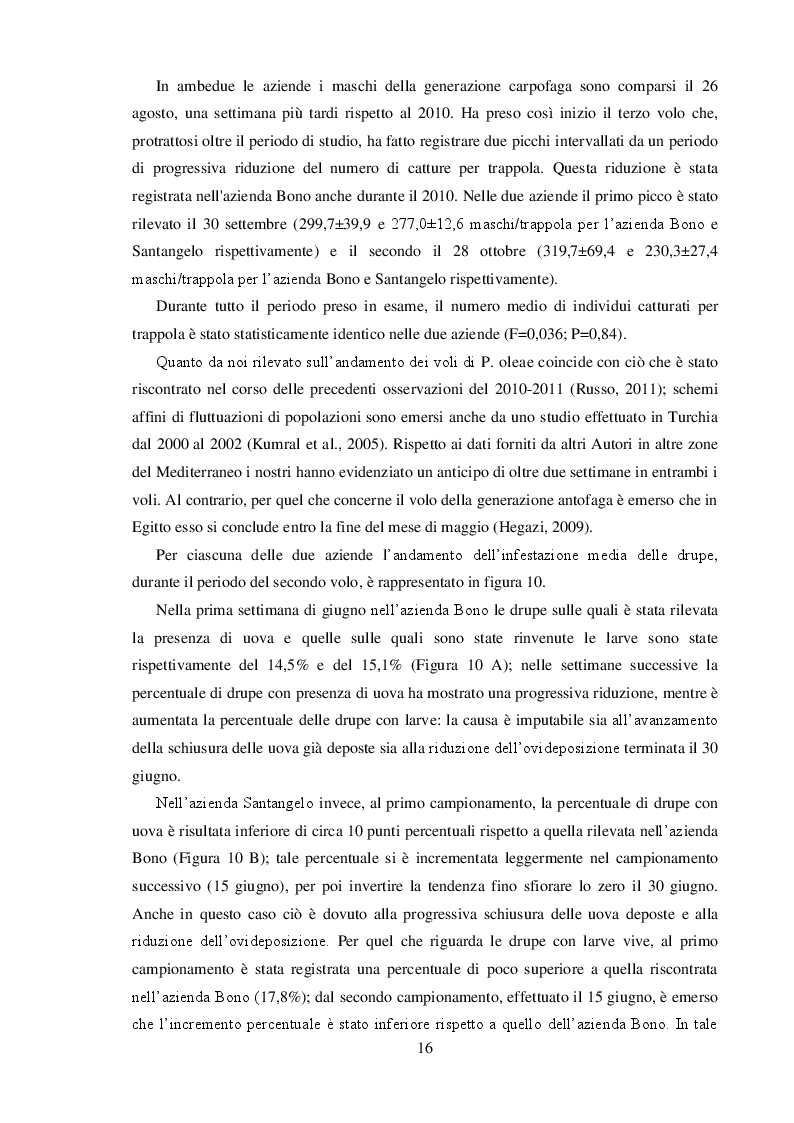 Estratto dalla tesi: Osservazioni bioetologiche su Prays oleae (Bernard) (Lepidoptera, Yponomeutidae) e determinazione dell'indice di riduzione