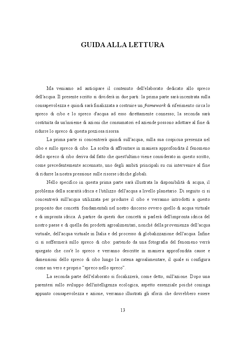 Estratto dalla tesi: L'acqua che sprechiamo. Consapevolezza e azione