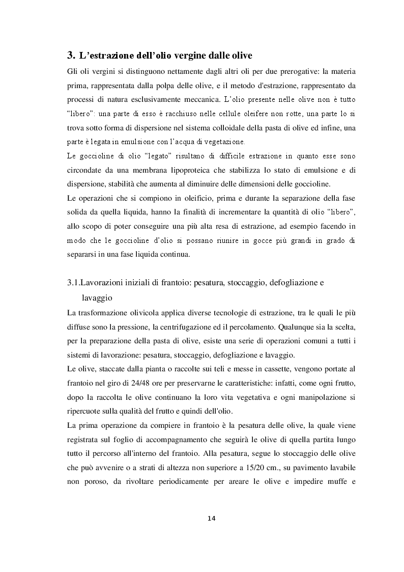 Estratto dalla tesi: Influenza della cultivar e della modalità di lavorazione delle olive sulla qualità degli oli vergini di oliva ai fini della loro valorizzazione gastronomica