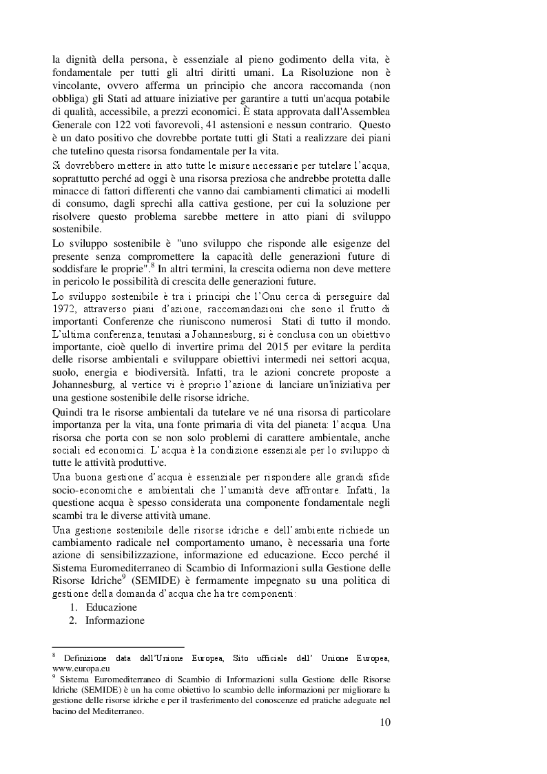 Estratto dalla tesi: La Risorsa Invisibile - La cultura della conservazione dell'acqua nell'area mediterranea