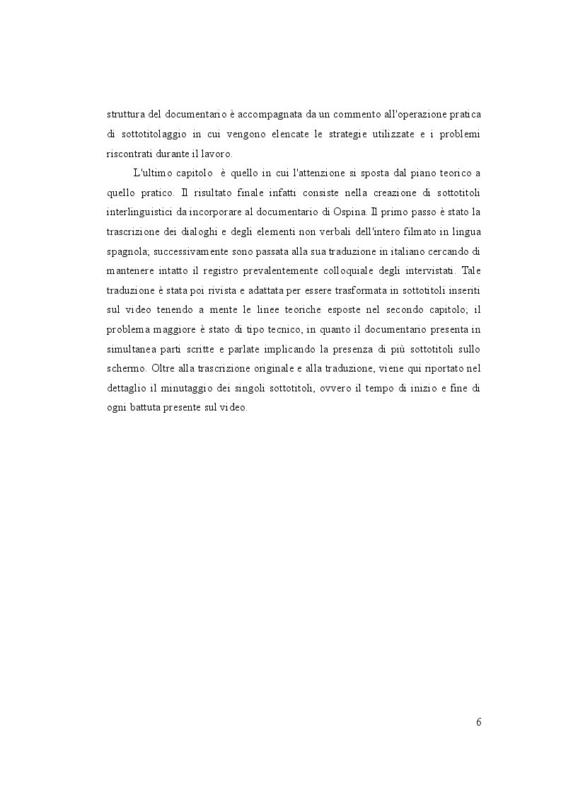 Anteprima della tesi: Letteratura sullo schermo. Traduzione e sottotitolaggio del documentario ''Unos pocos buenos amigos'' di Luis Ospina, Pagina 5