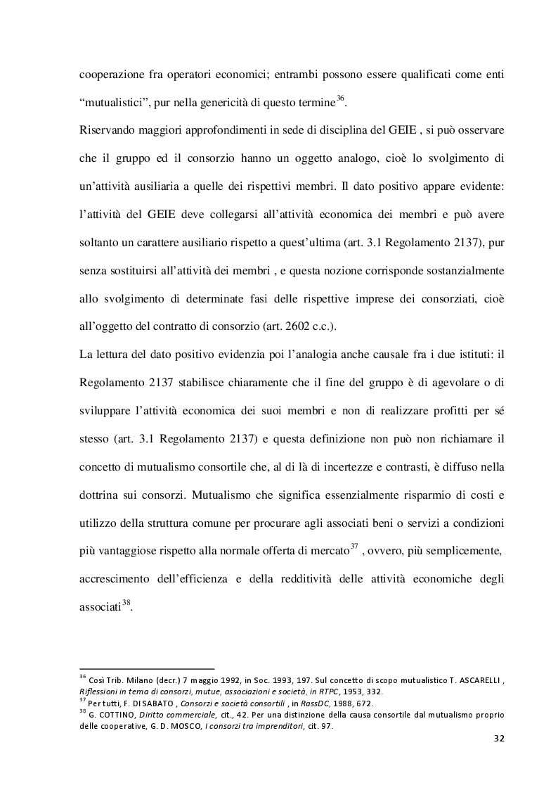 Estratto dalla tesi: IL G.E.I.E. Gruppo Europeo di Interesse Economico