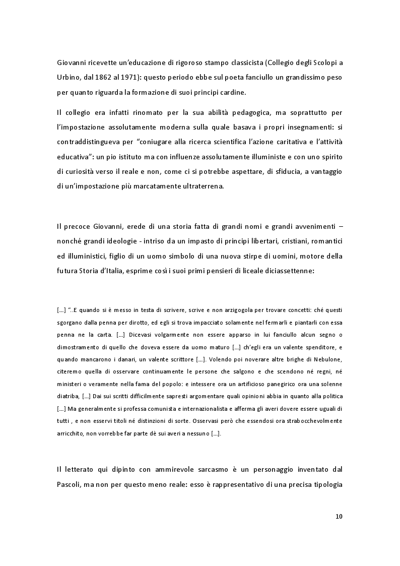 Estratto dalla tesi: Il genio pascoliano: il riflesso di un'epoca, l'innovazione di una nuova letteratura