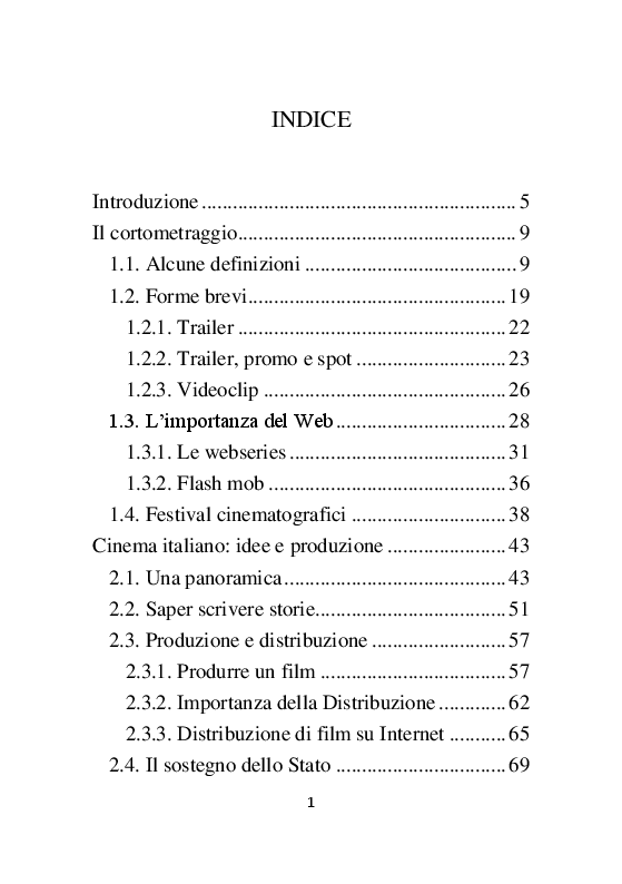 Indice della tesi: Melius (vag)abundare. Il caso di CinemadaMare tra piattaforme di distribuzione digitali e tensione all'itinerarietà, Pagina 1