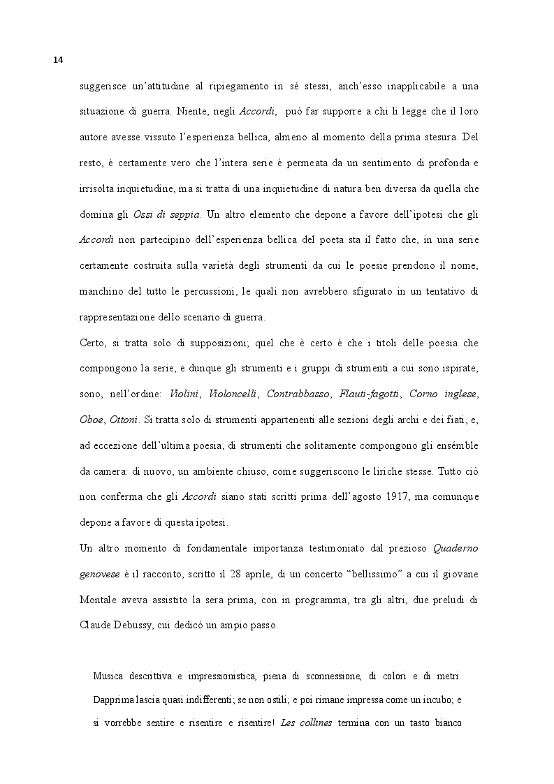 Estratto dalla tesi: L'Ingenua pretesa: gli ''Accordi'' di Eugenio Montale