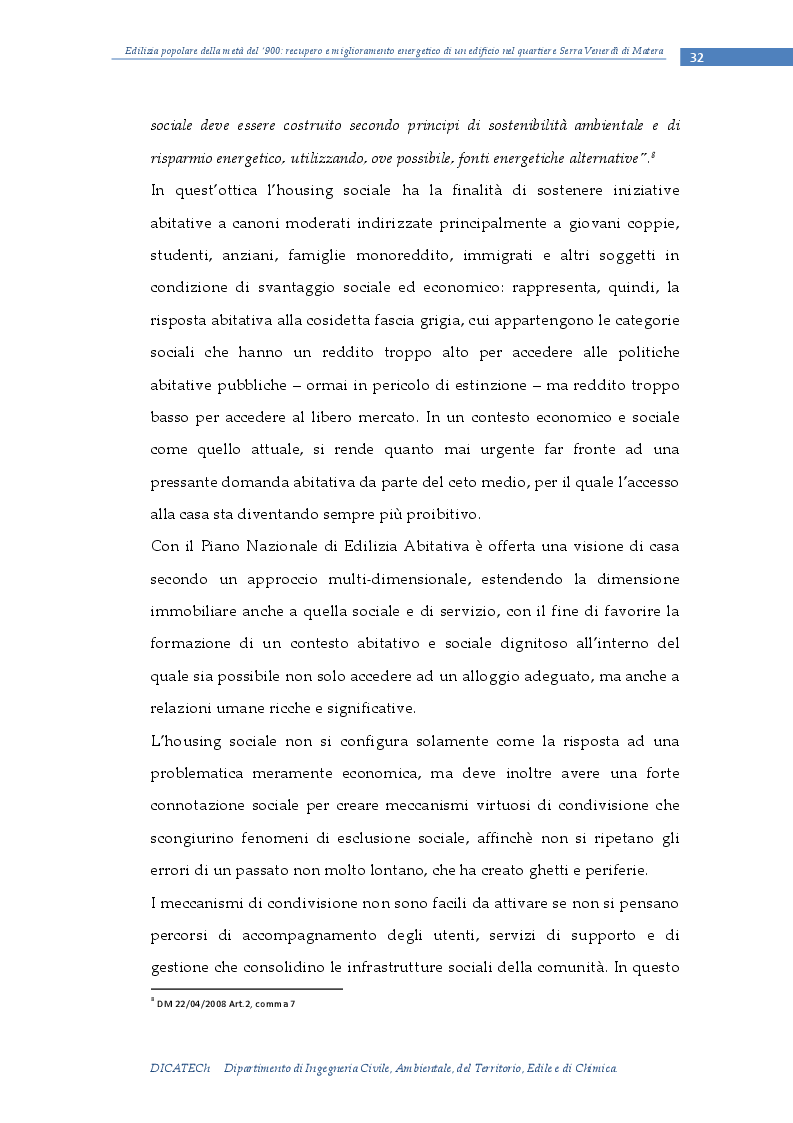 Estratto dalla tesi: Edilizia popolare della metà del Novecento: recupero e miglioramento energetico di un edificio nel quartiere ''Serra venerdì'' di Matera