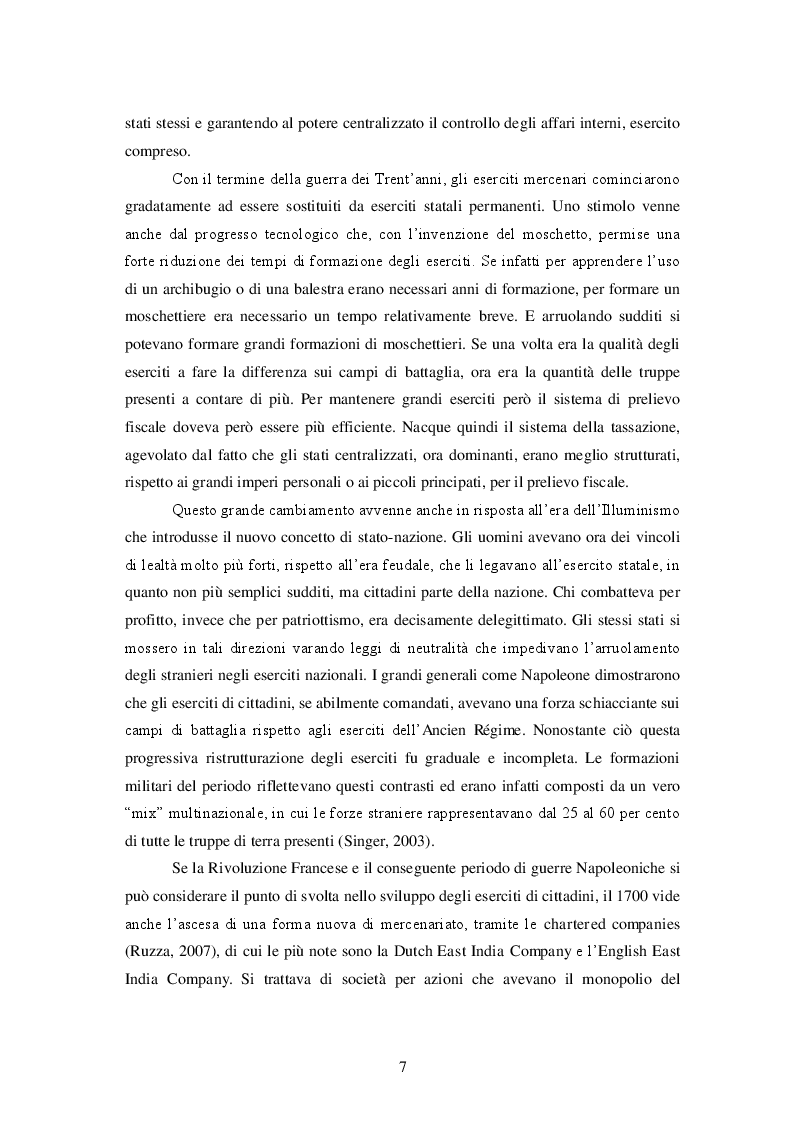 Estratto dalla tesi: Le Private Military Firms e lo Stato. Un confronto sul monopolio della forza