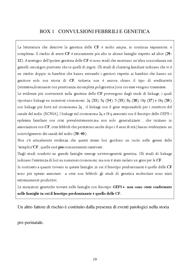 Estratto dalla tesi: Convulsioni febbrili in età pediatrica: Approccio clinico - Diagnostico