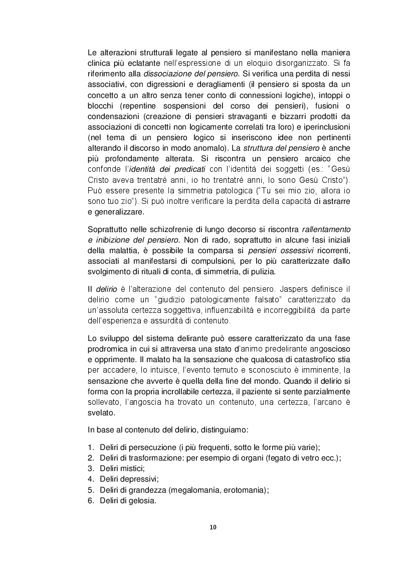 Estratto dalla tesi: Aspetti sociali della Schizofrenia: dalla compromissione alla riabilitazione