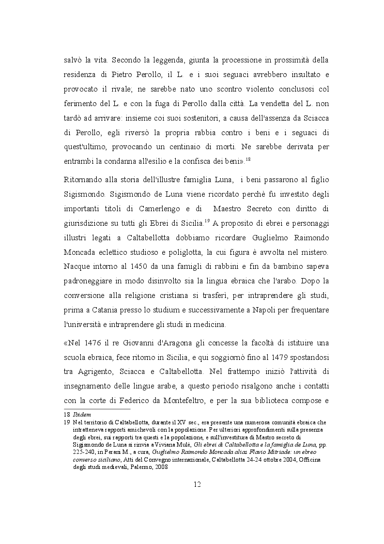 Estratto dalla tesi: La Madonna SS. Dei Miracoli di Caltabellotta