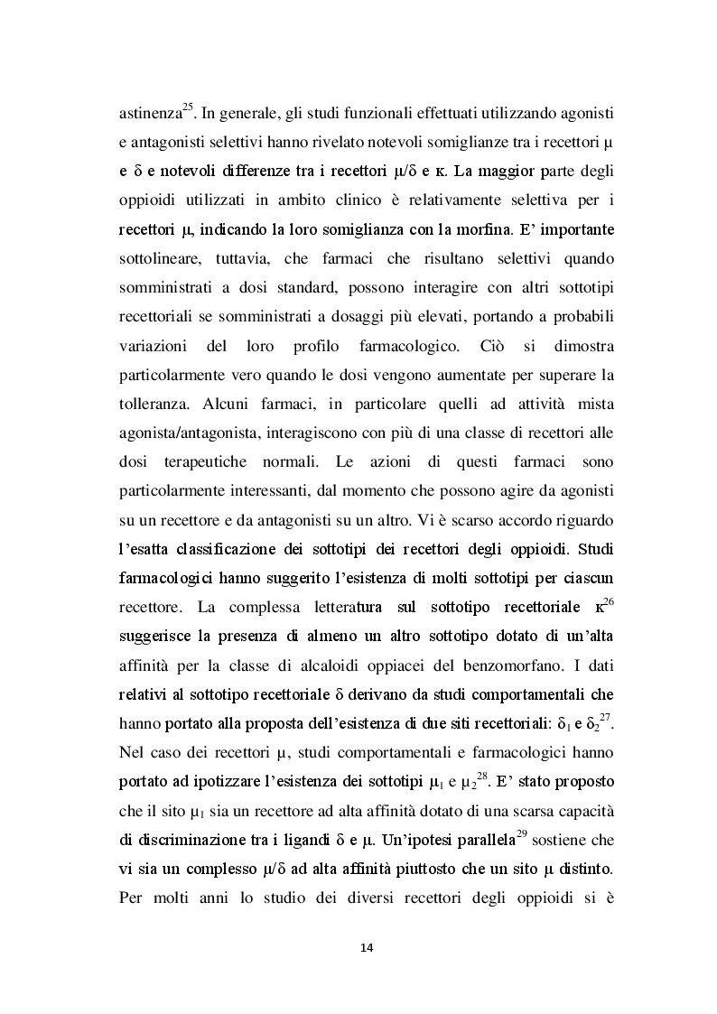 Estratto dalla tesi: Coinvolgimento del rilascio spinale di α-neoendorfina sull’effetto antinocicettivo del Tyr-D-Arg-Phe-β-Ala (TAPA)