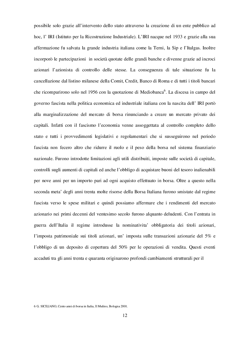Estratto dalla tesi: Il mercato mobiliare italiano dagli anni '80 alla fusione con il LSE : aspetti normativi e strutturali