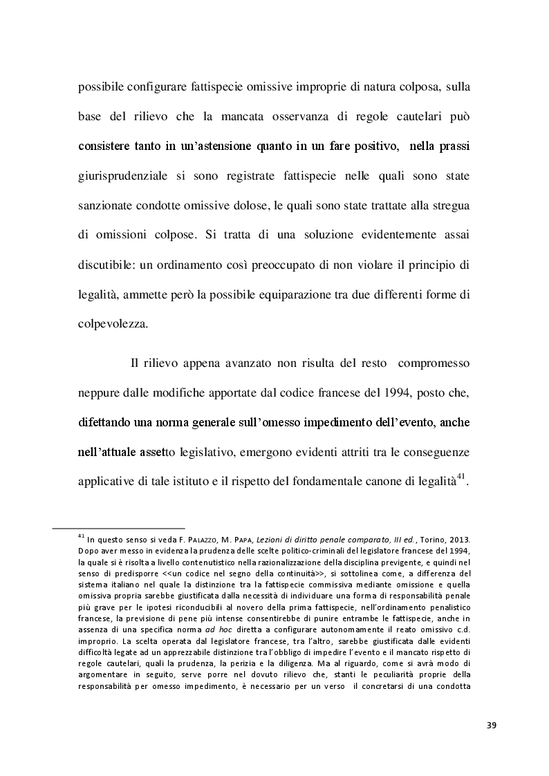 Estratto dalla tesi: Il reato commissivo mediante omissione - Il reato omissivo improprio