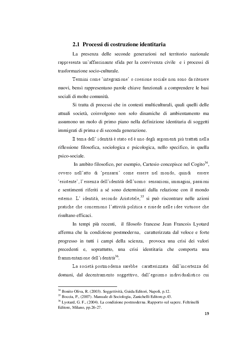 Estratto dalla tesi: Gli immigrati di seconda generazione nel territorio calatino