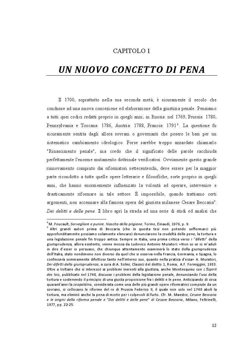 Estratto dalla tesi: La pena carceraria nella Toscana Leopoldina