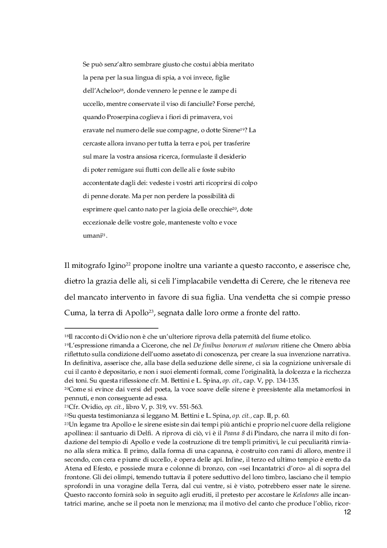 Estratto dalla tesi: Il fascino perturbante della sirena: dal mito omerico alla contemporaneità