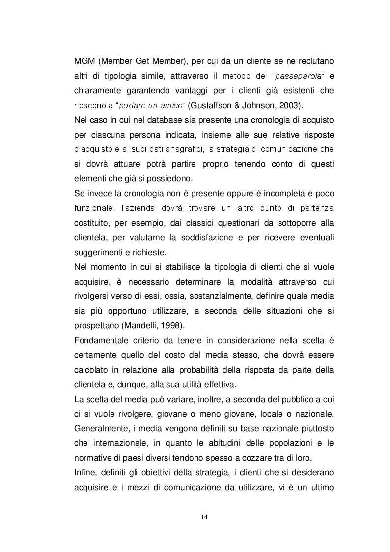 Estratto dalla tesi: Direct Marketing: esperienze d'uso sul mercato italiano