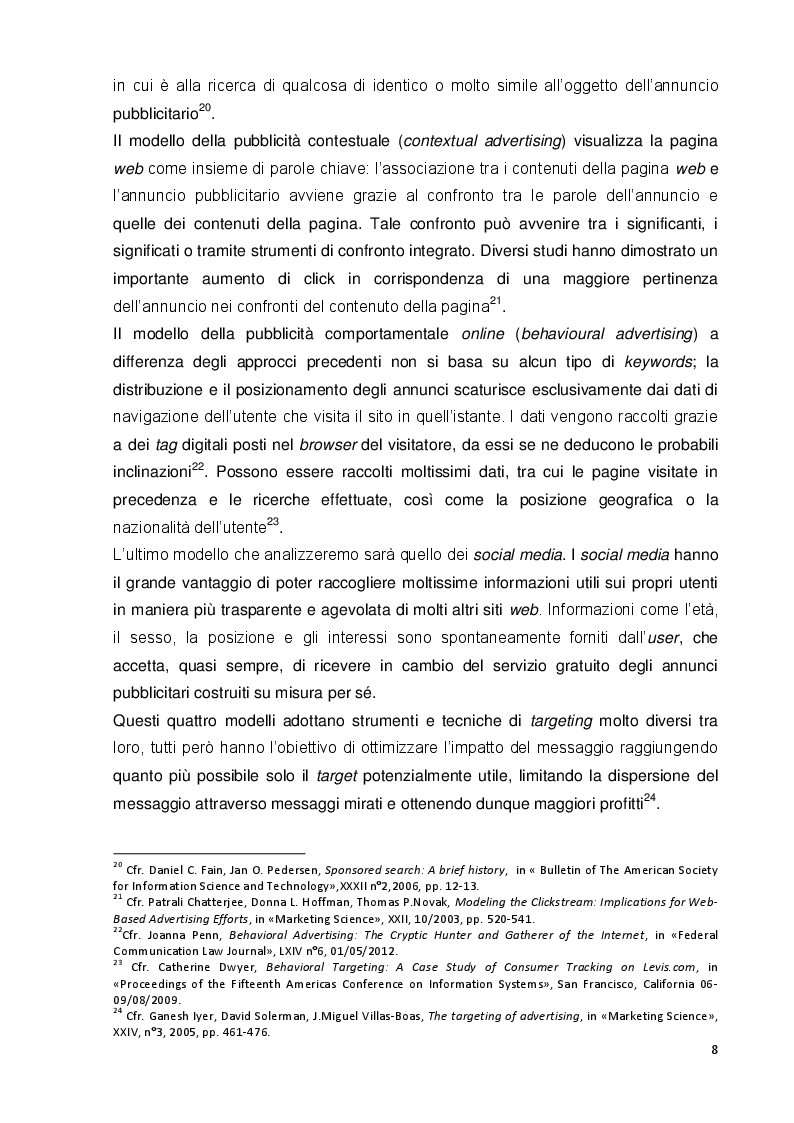 Estratto dalla tesi: "Targeting 2.0": fondamenti, tecniche e questioni connesse alla privacy