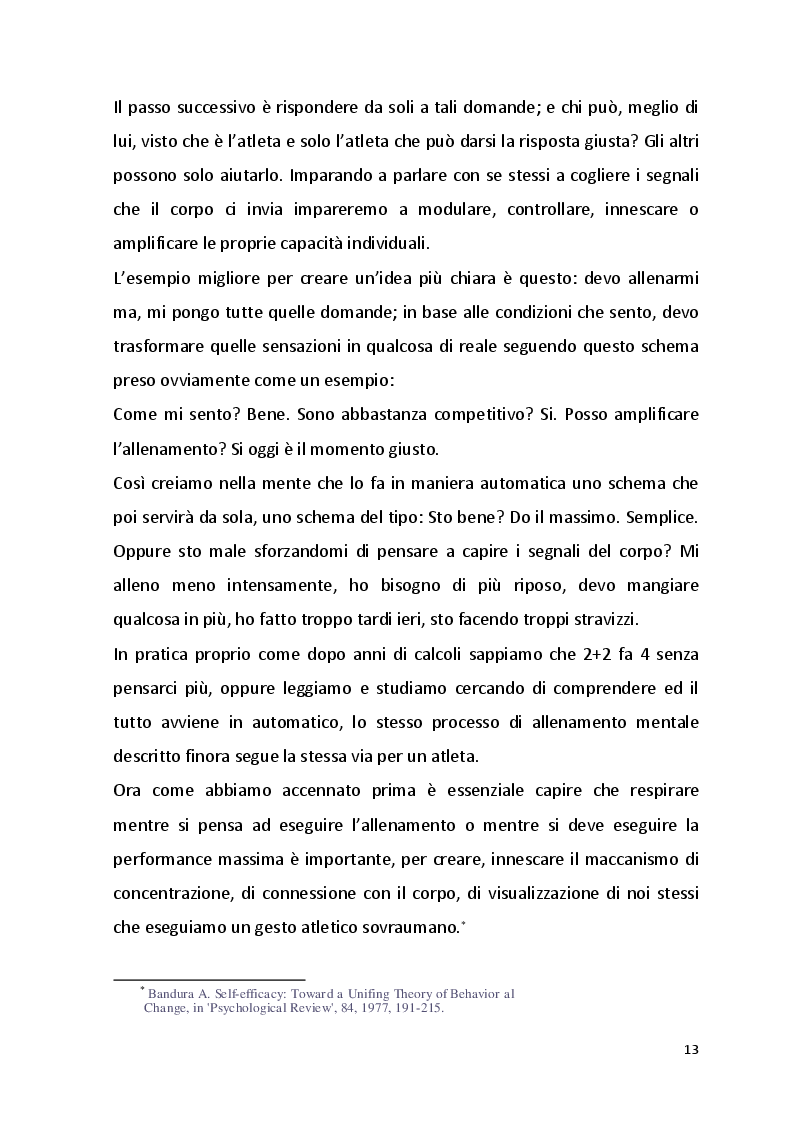 Estratto dalla tesi: Performance sportiva e mental training