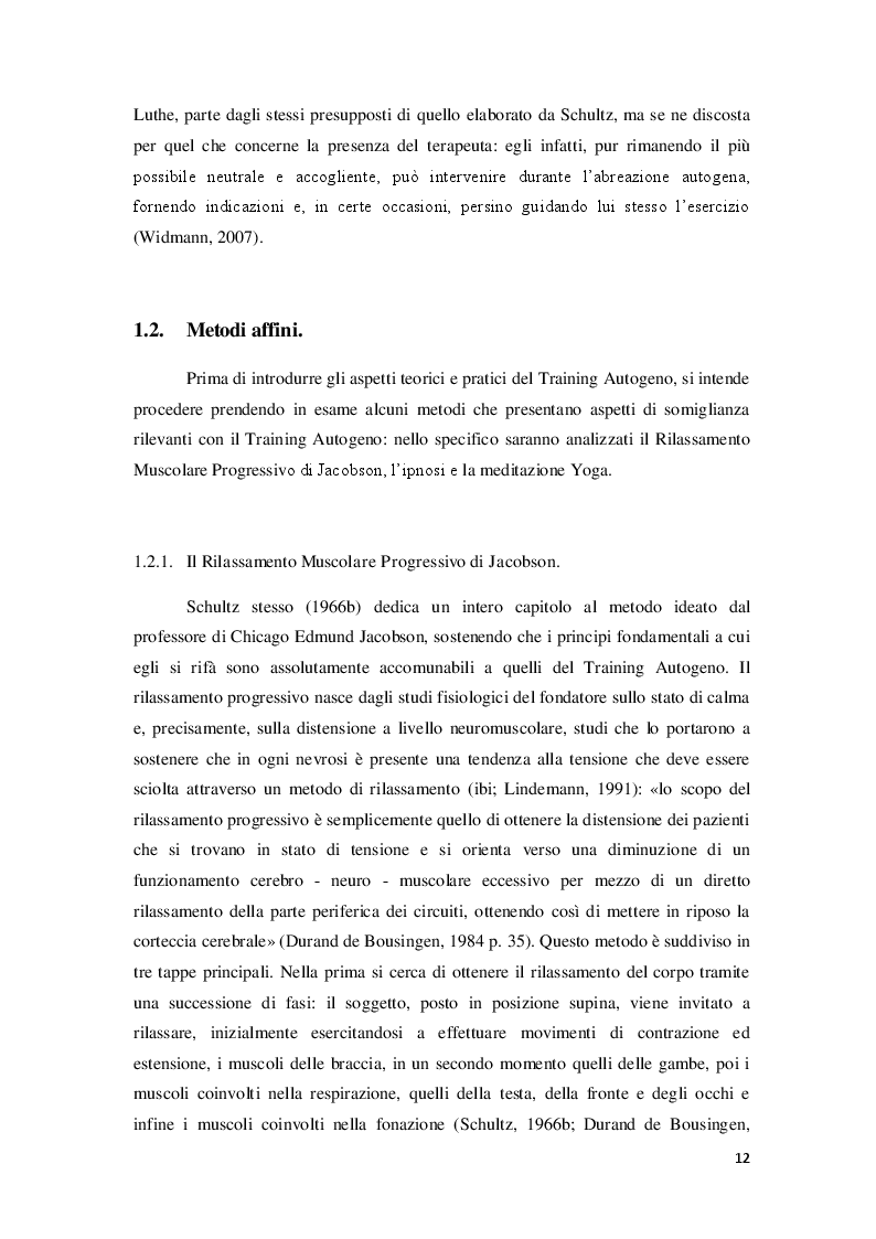 Estratto dalla tesi: La tecnica del Training Autogeno. Correlati neurobiologici e applicazioni cliniche.