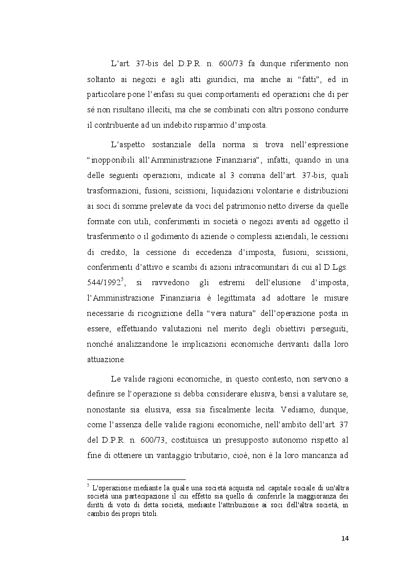 Estratto dalla tesi: Pratiche elusive e loro contrasto: il caso delle società di comodo
