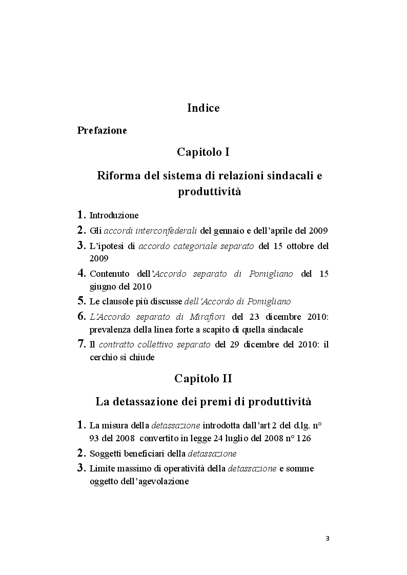 Indice della tesi: Misure a favore della competitività del lavoro, Pagina 1
