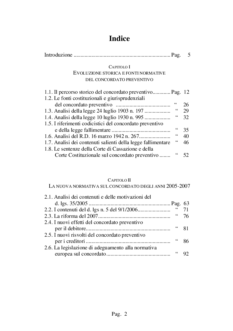 Indice della tesi: Decreto crescita e procedure concordatarie della crisi, Pagina 1