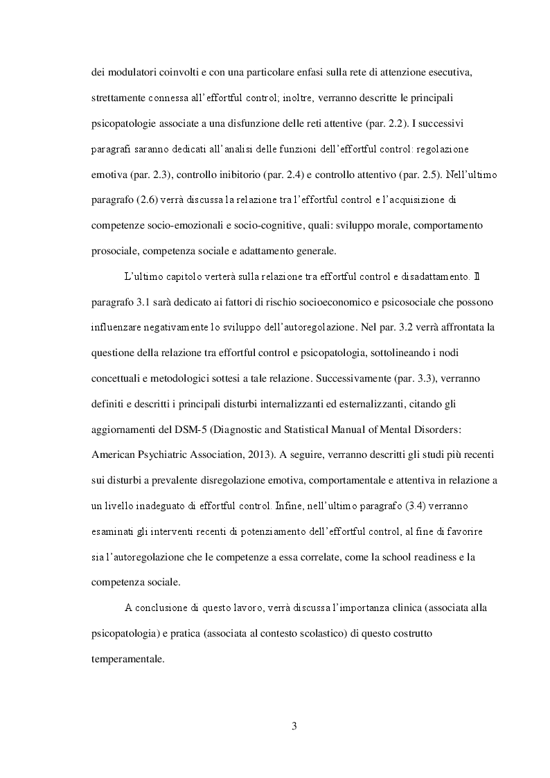 Anteprima della tesi: L' Effortful Control nei disturbi internalizzanti ed esternalizzanti, Pagina 3