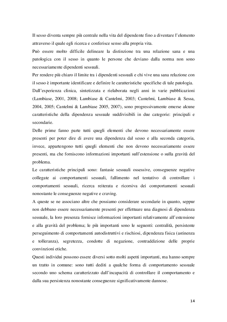 Estratto dalla tesi: Il sesso: come e quando il piacere si trasforma in ossessione