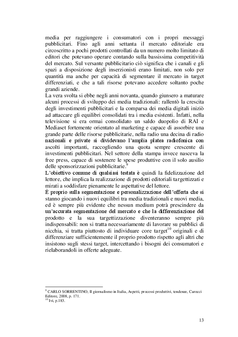 Estratto dalla tesi: Linee editoriali e costruzione della notizia