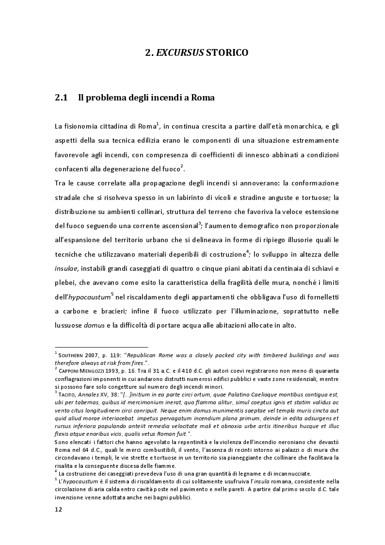 Estratto dalla tesi: Safety & security nella Roma imperiale: la guarnigione urbana dei Vigiles